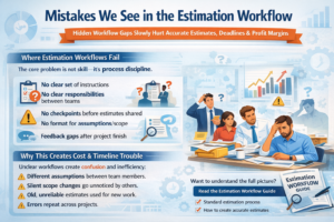 Estimation workflow mistakes infographic