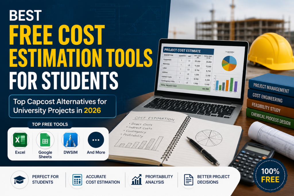 Free cost estimation tools for students including Capcost alternatives for university engineering and construction projects