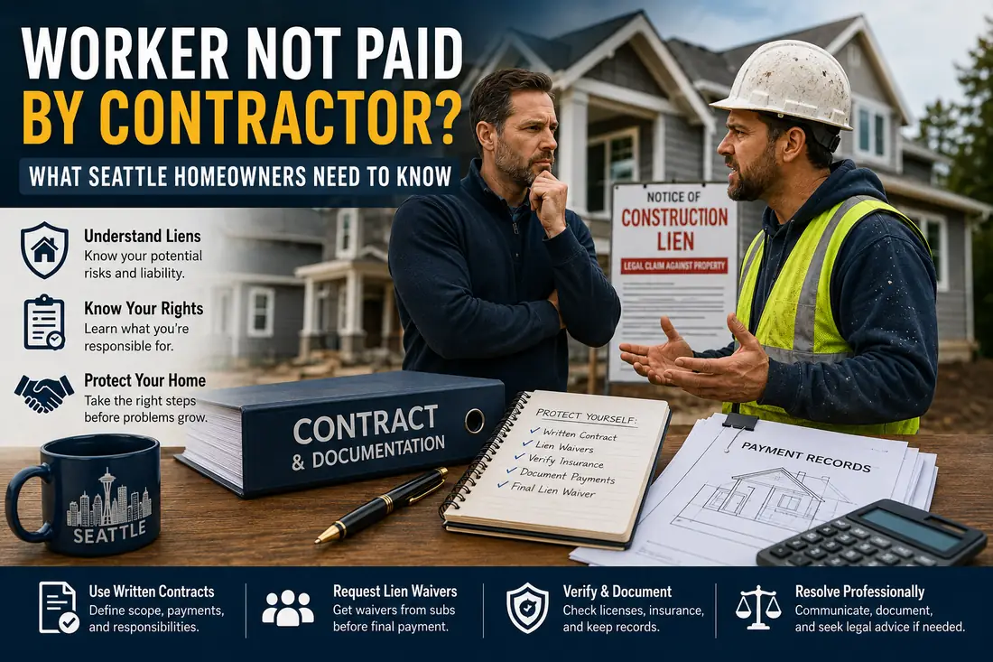 Worker not paid by contractor during Seattle home renovation dispute